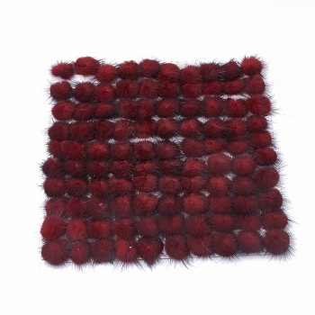 Faux Mink Fur Ball Decoration, Pom Pom Ball, For DIY Craft, Dark Red, 2.5~3cm, about 100pcs/board