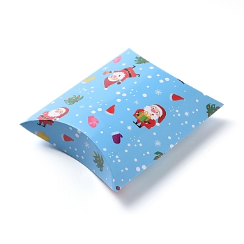 Christmas Gift Card Pillow Boxes, for Holiday Gift Giving, Candy Boxes, Xmas Craft Party Favors, Blue, 16.5x13x4.2cm