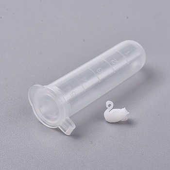 DIY Crystal Epoxy Resin Material Filling, Swan, For Display Decoration, with Transparent Tube, White, 8.5x8.5x4mm