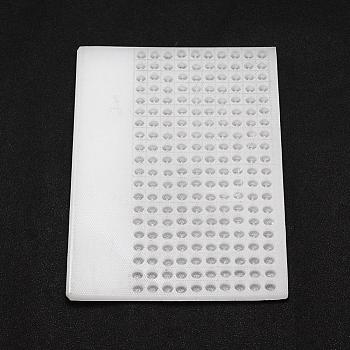 Plastic Bead Counter Boards, for Counting 6mm 200 Beads, Rectangle, White, 15.4x11.1x0.55cm, Bead Size: 6mm