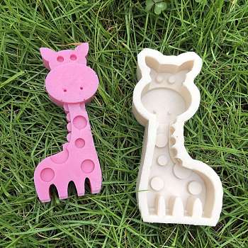 Giraffe Food Grade Silicone Molds, 3D Animal Resin Molds,  Fondant Molds, for DIY Cake Decoration, Chocolate, Candy, Light Grey, 106x55x26mm