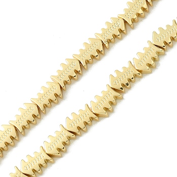 Electroplated Synthetic Non-Magnetic Synthetic Hematite Beads Strands, Fish, Light Gold Plated, 7.5~8x5.5x2.5mm, Hole: 0.7mm, about 53pcs/strand, 16.06''(40.8cm)