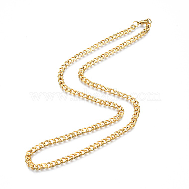 Men's 201 Stainless Steel Cuban Link Chain Necklace(NJEW-N050-A06-5-55G)-3