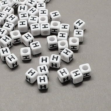 6mm Black Cube Acrylic Beads