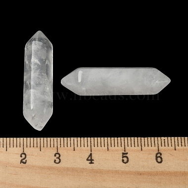 Olycraft 12Pcs Natural Quartz Crystal Double Terminal Pointed Beads(G-OC0003-51)-3