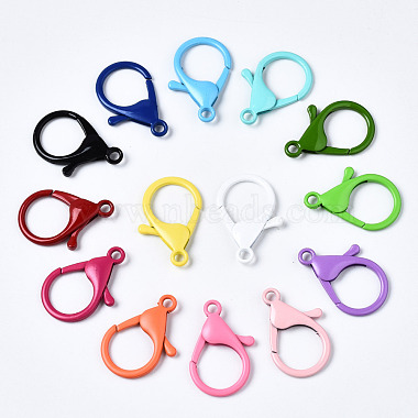 Spray Painted Eco-Friendly Alloy Lobster Claw Clasps(X-PALLOY-T080-06A-NR)-2