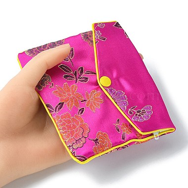Rectangle Floral Embroidery Cloth Zipper Pouches(ABAG-YW0001-03C)-4