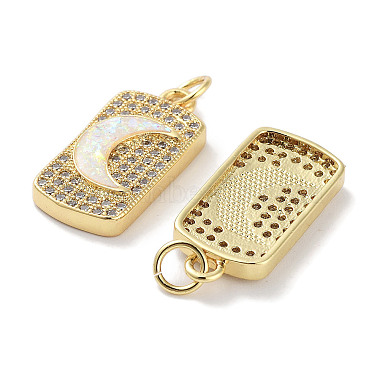 Pendentifs en laiton zircon cubique transparent(KK-L213-033G)-2