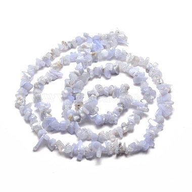 Natural Blue Lace Agate Chips Beads Strands(G-M205-50)-2