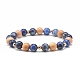 Ensemble de bracelets extensibles de perles rondes en sodalite naturelle et en bois(BJEW-JB07165-04)-7