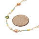 Handmade Brass Flower Link Chain Necklace for Women(NJEW-JN04266)-5