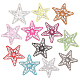 Elite 12Pcs 12 Colors Star Glitter Hotfix Rhinestone(DIY-PH0006-97)-1