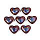 Flower Printed Opaque Acrylic Heart Beads(SACR-S305-28-L02)-1