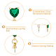 12Pcs 2 Colors Brass Glass Rhinestone Stud Earrings Findings(KK-DC0003-24)-5