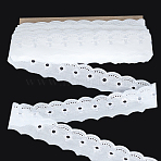 16 Yards Polyester Lace Trim Ribbon, for Clothes Sewing Flower Making, White, 2 inch(50mm), about 16.00 Yards(14.63m)/pc(OCOR-WH0070-179A)