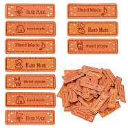 ARRICRAFT 150Pcs 5 Style PU Leather Label Tags, Clothing Handmade Labels, for DIY Jeans, Bags, Shoes, Hat Accessories, Rectangle, Chocolate, 50x16mm, 30pcs/style(PATC-AR0001-04)