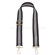 Stripe Pattern Adjustable Nylon Bag Strap, with Zinc Alloy Clasps, for Bag Replacement Accessories, Gainsboro, 80~130x3.9cm(FIND-WH0092-42)