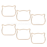 Cat Shape Iron Purse Handles, for Bag Making, Purse Making, Handle Replacement, Golden, 8.5x11.25x0.4cm(FIND-CA0001-13G)