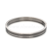 304 Stainless Steel Bangles, Stainless Steel Color, 53x64mm, 8mm(BJEW-E277-23B-P)
