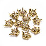 Tibetan Style Alloy Pendants, Crown, Cadmium Free & Nickel Free & Lead Free, Antique Golden, 22x19.5x4mm, Hole: 1mm(GLF10497Y-NF)