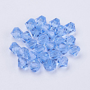Imitation Austrian Crystal Beads, Grade AAA, Faceted, Bicone, Cornflower Blue, 6x6mm, Hole: 0.7~0.9mm(SWAR-F022-6x6mm-211)