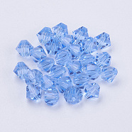 Imitation Austrian Crystal Beads, Grade AAA, K9 Glass, Faceted, Bicone, Cornflower Blue, 6x6mm, Hole: 0.7~0.9mm(SWAR-F022-6x6mm-211)