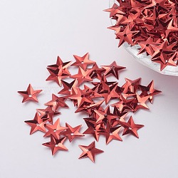 Ornament Accessories Plastic Paillette/Sequins Beads, Star, Indian Red, 10x10x0.8mm, Hole: 1mm(PVC-E001-05-YD02)