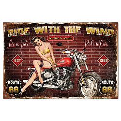 Vintage Metal Tin Sign, Iron Wall Decor for Bars, Restaurants, Cafe Pubs, Rectangle, Motorbike, 300x200x0.5mm(AJEW-WH0189-355)