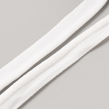 Flat Polyester Elastic Lip Trim Cord, Webbing Garment Sewing Accessories, White, 10mm, about 10 Yards/Skein