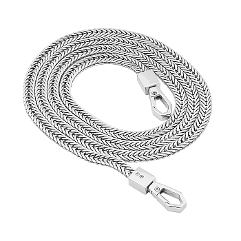 Bag Strap Chains, with Iron Cuban Link Chains and Alloy Swivel Clasps, for Bag Straps Replacement Accessories, Platinum, 106x0.75x0.25cm