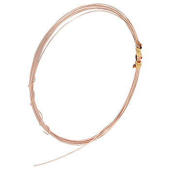 Elite 925 Sterling Silver Wire, with Sponge Pad, Rose Gold, 26 Gauge, 0.4mm, about 6.56 Feet(2m)/Box