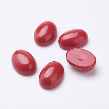 Synthetic Coral Cabochons, Oval, 18x13x7mm