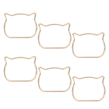 Cat Shape Iron Purse Handles, for Bag Making, Purse Making, Handle Replacement, Golden, 8.5x11.25x0.4cm