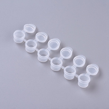 Plastic Paint Pots Strips, 6 Pots Mini Empty Paint Cups with Lids, for Painting Tools, Clear, 2.5x14.8x1.53cm, Capacity: 2ml