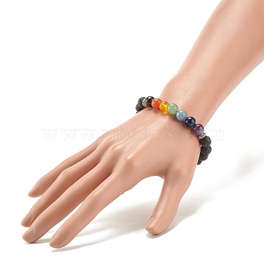 Natural & Synthetic Mixed Gemstone Beaded Bracelet for Women(BJEW-JB08171)-3