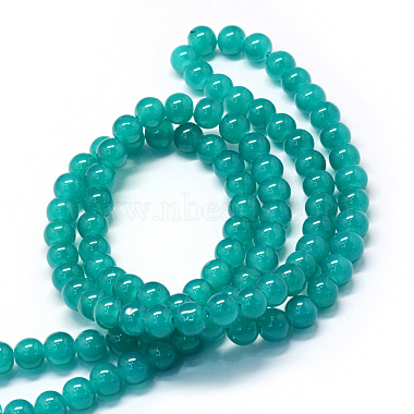 Chapelets de perles rondes en verre imitation jade peint(X-DGLA-Q021-6mm-07)-3