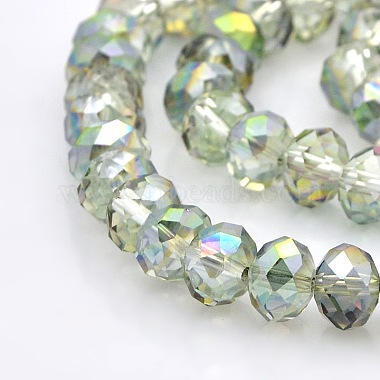 8mm Clear Abacus Electroplate Glass Beads
