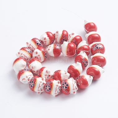Perles de porcelaine imprimées manuelles(PORC-G004-C03)-2