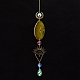 Natural Agate Piece & Metal Evil Eye Moon Hanging Ornaments(PW-WG66301-05)-1