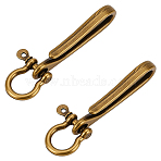 2Pcs Alloy Shackle Clasps with S Hook Clasps, Car Keychain for Men Wallet Chain Accessory, Antique Bronze, 76mm(FIND-WR0012-20AB)