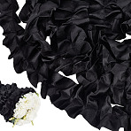 5M Polyester Pleated Lace Ribbon, Clothes Accessories, Black, 2 inch(50mm), about 5.47 Yards(5m)/pc(OCOR-WH0085-66A)