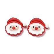 Christmas Theme Opaque Resin Cabochons, DIY Accessories, Santa Claus, Red, 21.5x25.5x8mm(X-RESI-G029-A04)