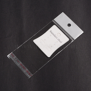 Rectangle Cellophane Bags, with Cardboard Earring Display Card, White, 11.5x5cm, Unilateral Thickness: 0.035mm, Inner Measure: 6.5x5cm(OPC-F001-08)
