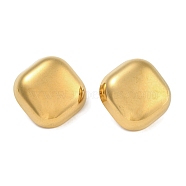 304 Stainless Steel Square Stud Earrings for Women, Golden, 28.5x28.5mm(EJEW-U022-07G)