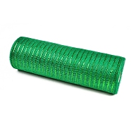 Polypropylene Fabric, Tulle Roll Spool Fabric, for Winter Christmas Wreath Decoration, Green, 25.5x0.05cm, about 10yards/roll(X-AJEW-WH0019-66B)