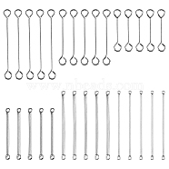 120Pcs 6 Styles 304 Stainless Steel Connector Charms, Stick Shape, Stainless Steel Color, 15~40x2~3x0.5~1.5mm, Hole: 1~1.8mm, 20pcs/style(STAS-FH0001-90)