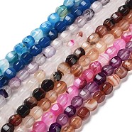 Natural Agate Beads Strands, Dyed & Heated, Fig Shaped, Mixed Color, 9x8x8mm, Hole: 1.2mm, about 38pcs/strand, 13.66~13.98''(34.7~35.5cm)(G-G172-02)