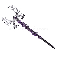 Triple Moon Amethyst Magic Wand, Party Decorations, Antique Silver, 215mm(PW-WG27908-07)