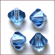 Imitation Austrian Crystal Beads, Grade AAA, K9 Glass, Faceted, Bicone, Cornflower Blue, 3x3mm, Hole: 0.7~0.9mm(SWAR-F022-3x3mm-211)