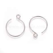 304 Stainless Steel Earring Hooks, Ear Wire, with Horizontal Loop, Stainless Steel Color, 22x18mm, Hole: 2.5mm, 20 Gauge, Pin: 0.8mm(STAS-L216-02A-P)